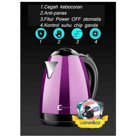กาต้มน้ำ กาน้ำร้อน 2ลิตร Canel&Co Electric kettle กาต้มน้ำไฟฟ้า สแตนเลส 1500W 5นาที ตัดไฟอัตโนมัติ ส