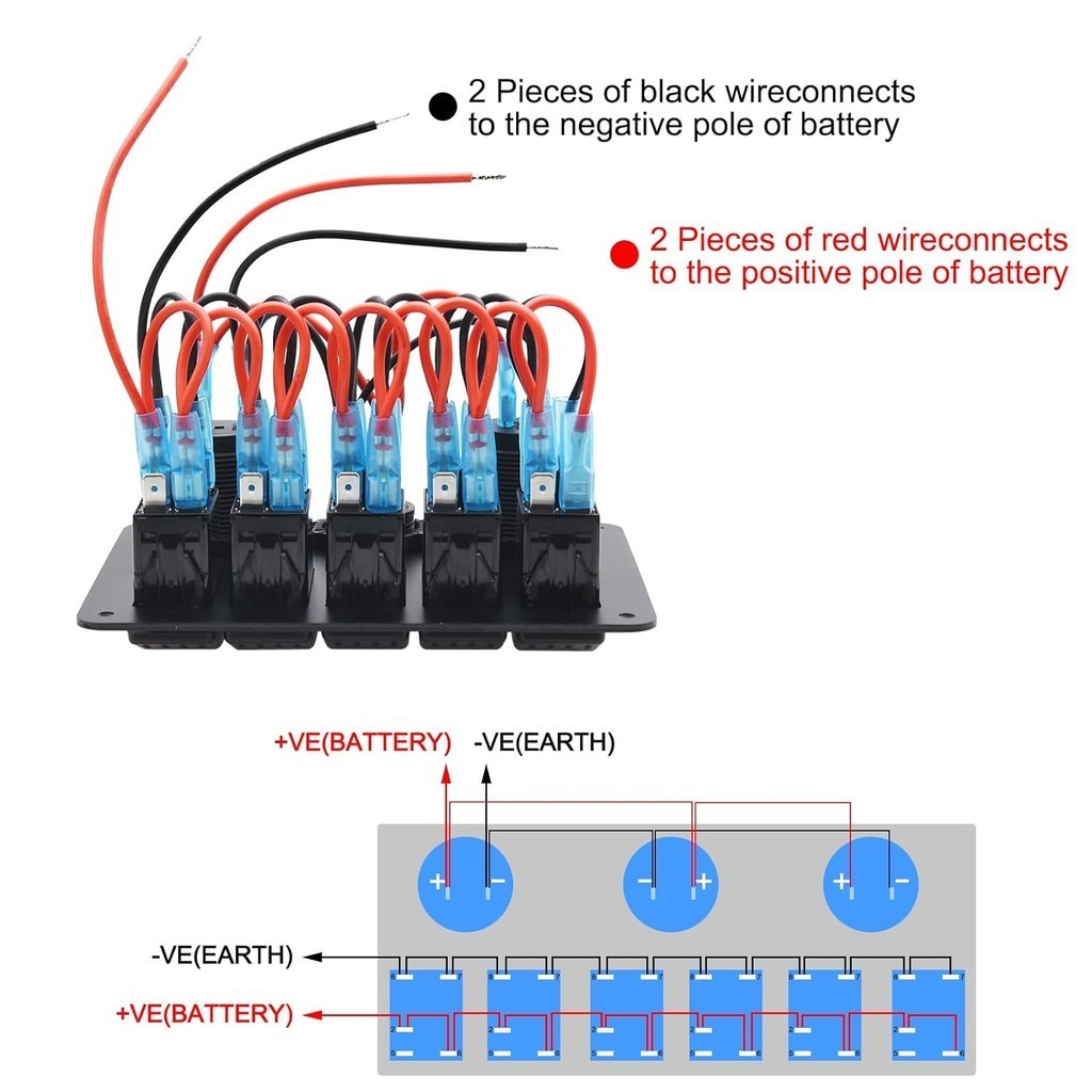 แผงสวิตช์ไฟ LED 4 5 6 ดวง อะลูมิเนียม กันน้ํา พร้อมซ็อกเก็ต USB 3.1A โวลต์มิเตอร์ 12V สําหรับรถยนต์ รถบรรทุก เรือ RV - รูปที่ 3