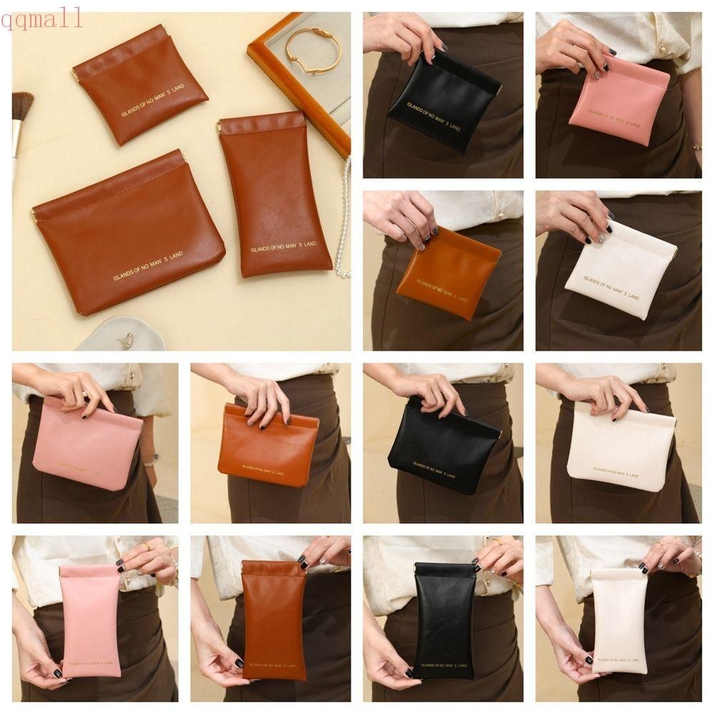 Qqmall กระเป๋าใส่เหรียญ หนัง PU ขนาดเล็ก สไตล์เกาหลี สําหรับใส่ลิปสติก เครื่องสําอาง