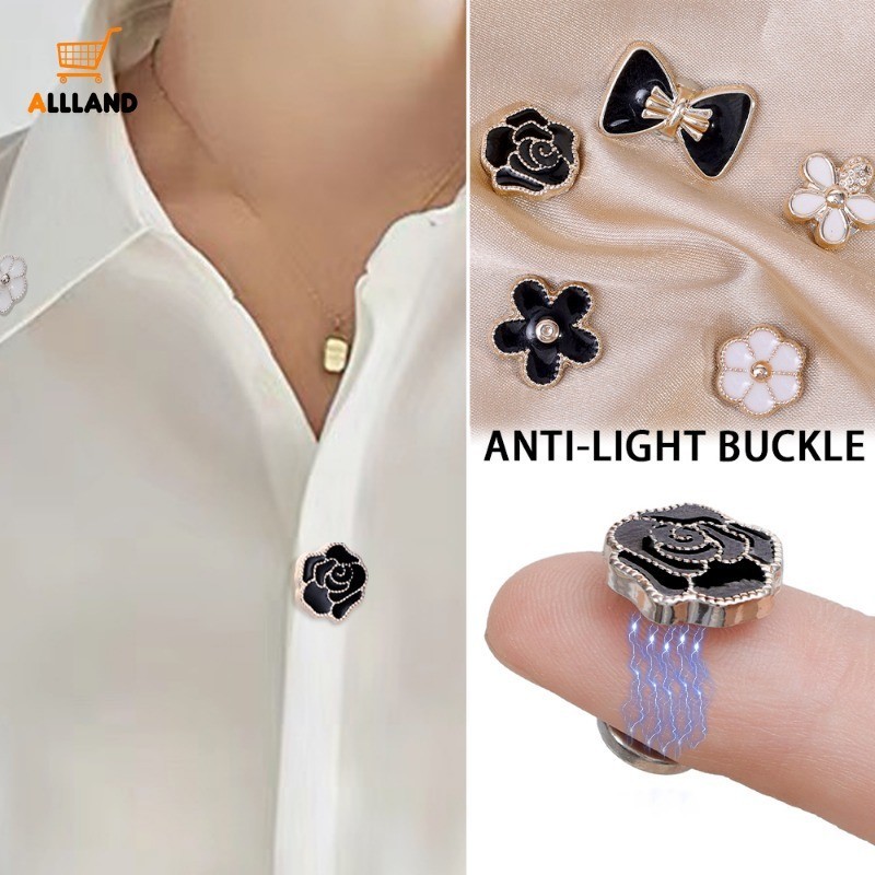 1 ชุด ที่มองไม่เห็น กันลื่น ไม่เย็บ กระดุม เสื้อเชิ้ต สําหรับผู้หญิง แฟชั่น ที่เรียบง่าย ดอกไม้ เข็มกลัด กระดุม เสื้อผ้า อุปกรณ์ตกแต่ง