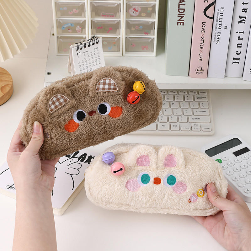 กระเป๋าดินสอ เครื่องเขียน ขนาดใหญ่ จุของได้เยอะ ลายกระต่ายน่ารัก คุณภาพสูง สําหรับนักเรียน WJ530