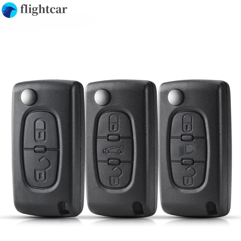 (FT) เคสรีโมตกุญแจรถยนต์ แบบฝาพับ 2 3 4 ปุ่ม สําหรับ Peugeot 207 307 308 407 607 807 Citroen C2 C3 C4 C5 C6