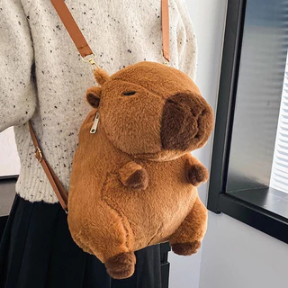 COD กระเป๋าสะพายคู่การ์ตูนน่ารัก capybara รูปร่าง ความจุขนาดใหญ่ จุของได้เยอะ สําหรับผู้หญิง