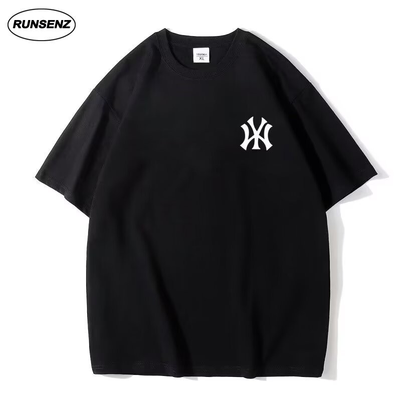 เสื้อยืดลําลอง คอกลม แขนสั้น แบบบาง ทรงหลวม ขนาดใหญ่ สไตล์เกาหลี สําหรับผู้ชาย ไซซ์ M - 8XL