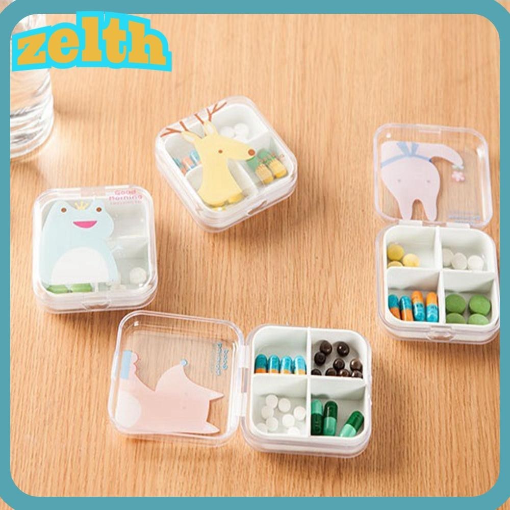 Zelth กล่องพลาสติกเปล่า แบบพกพา สําหรับใส่ยา