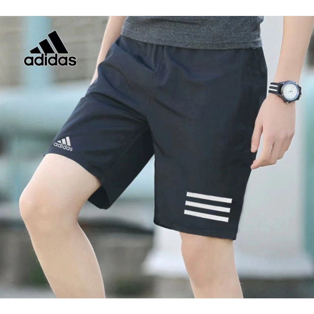 Adidasกางเกงขาสั้นผู้ชายและผู้หญิง กางเกงห้าจุดบางใหม่กางเกงวิ่งระบายอากาศได้ดีสวมใส่สบาย