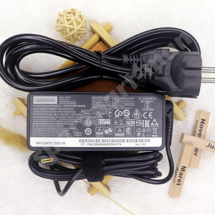 เครื่องชาร์จสําหรับ Lnv ThinkPad T14 T14s T15 L14 X13 L15 E15 E14 L13 65W ใหม่