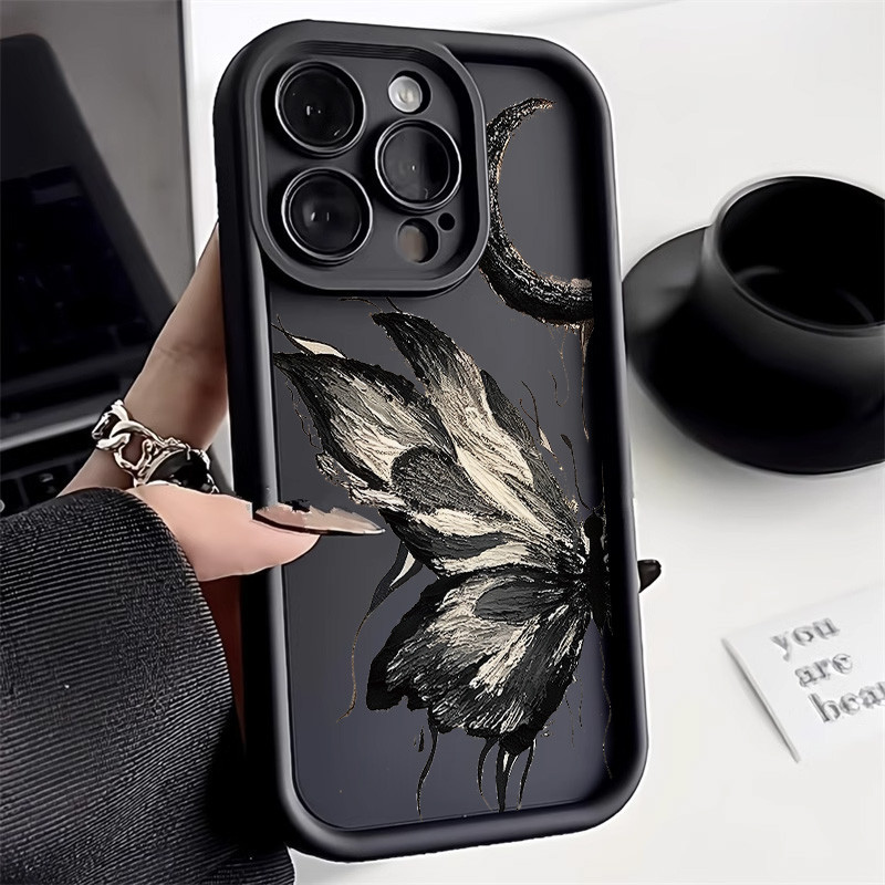 หุ้นไทย อัพเกรดเคสโทรศัพท์ซิลิโคน for Samsung A05 A24 A14 A54 A12 A13 A55 A53 A34 A23 A52 A03 S24 S23 เคสผีเสื้อทาสี