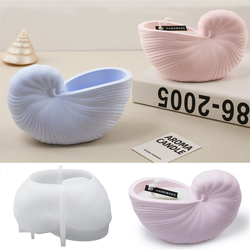 แม่พิมพ์ซิลิโคนเรซิ่น รูปเปลือกหอย 3D สําหรับทําเทียน เครื่องประดับ DIY