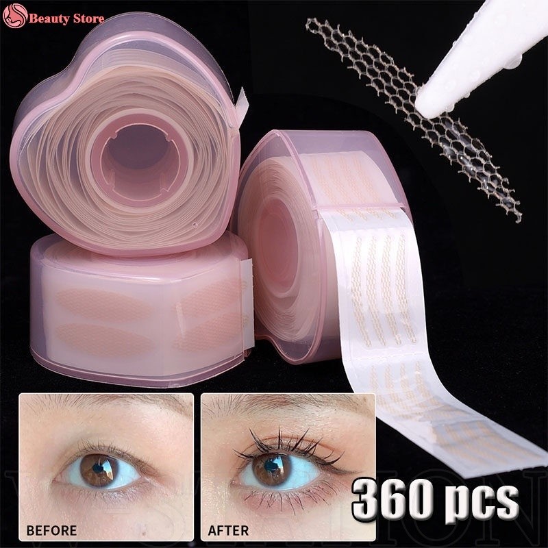 360 ชิ้น / ม้วน ธรรมชาติ มองไม่เห็น เทปตาสองชั้น / สีผิว สติกเกอร์ติดตาสองชั้น มีกาวในตัว / เทปตาสองชั้น ลูกไม้ ตาข่าย ระบายอากาศ / เครื่องมือแต่งตา สําหรับผู้หญิง