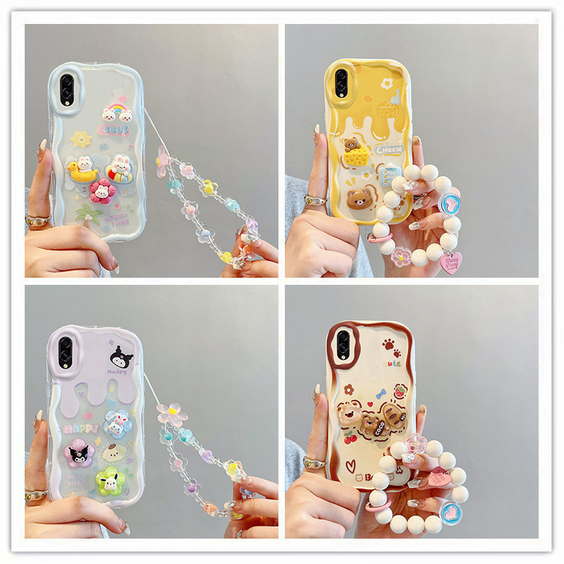เคสซัมซุง a10 เคส samsung a10 เคสโทรศัพท์มือถือ ลายตุ๊กตา 3D สีครีมน่ารัก สําหรับ