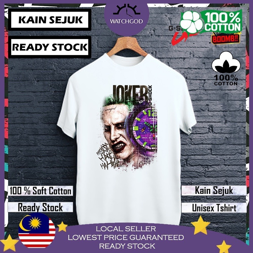 🔥90% MEGA G SHCOK 5 100% Cotton Tshirt T เสื้อ Streetwear ผู้ชายผู้หญิง Unisex Baju Lelaki Wanita Pe