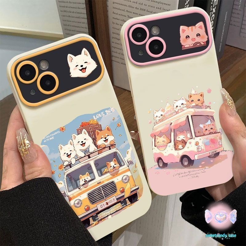 จัดส่งในพื้นที่รถบัสสัตว์สีตัดกันเคสโทรศัพท์มือถือเข้ากันได้กับ iPhone x xs max xr 14 11 12 13 15 Pro Max 14 15 Plus