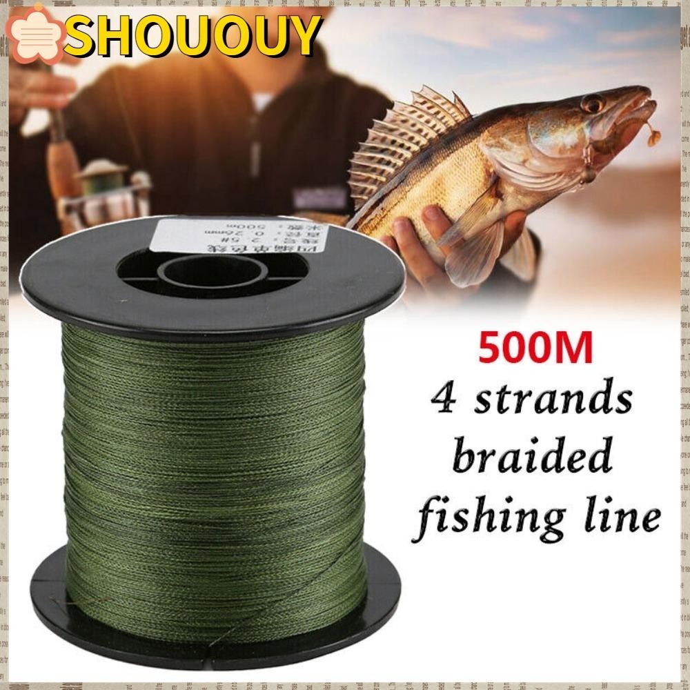 Shououy สายเบ็ดตกปลา PE ถัก 30-50LB 500M 4 เส้น ป้องกันการกัด สําหรับผู้ชาย และผู้หญิง