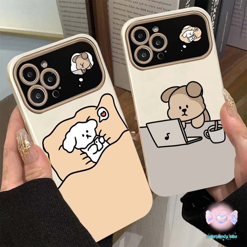 [รุ่นคู่] เคสโทรศัพท์สีลูกสุนัขความคมชัดเข้ากันได้กับ iPhone x xs max xr 14 11 12 13 15 Pro Max 14 15 Plus phone cover