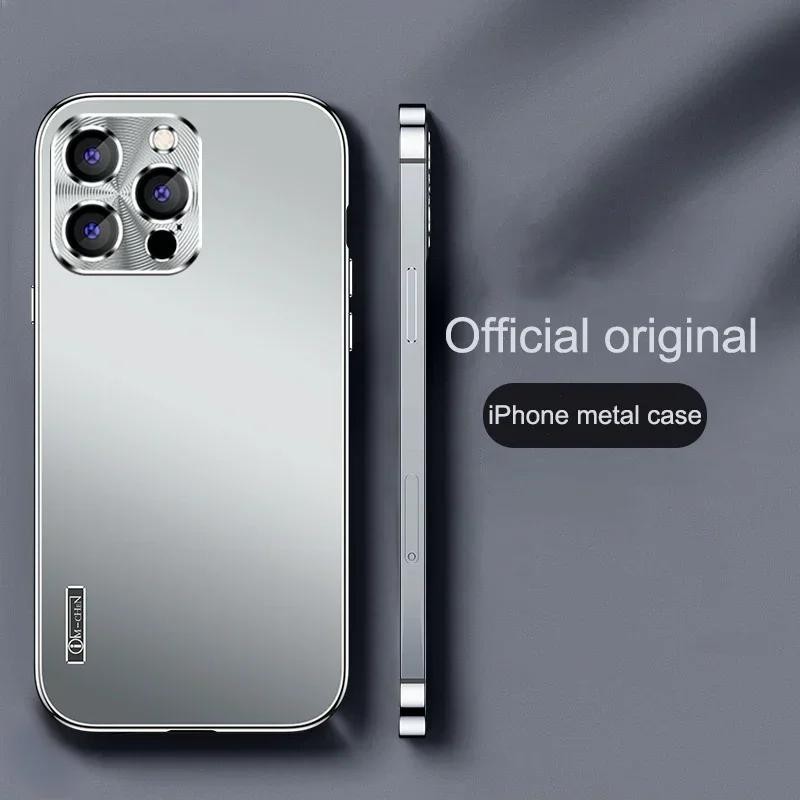 เคสอลูมิเนียมอัลลอยด์ แบบบางพิเศษ ป้องกันกล้อง สําหรับ iphone 15 14 13 12 11 Pro Max