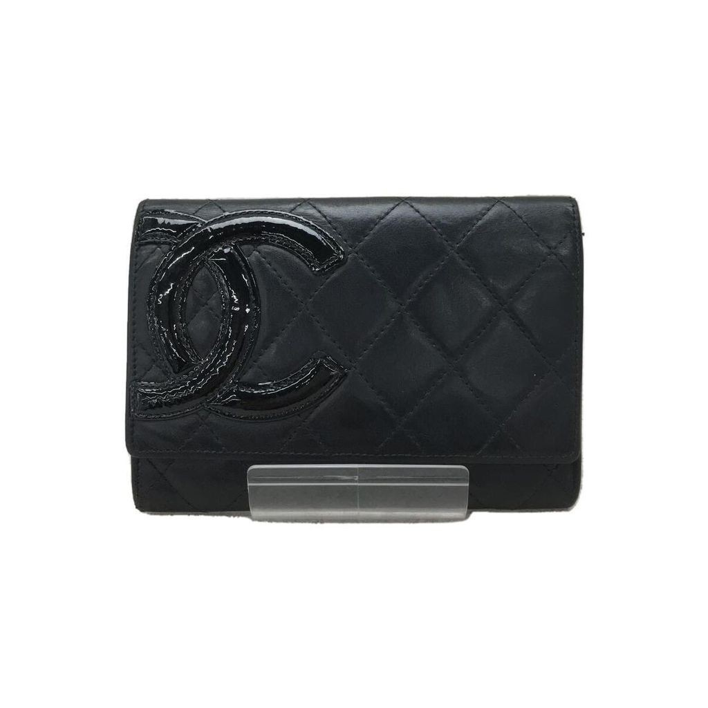 Chanel กระเป๋าสตางค์ Cambon Ligne สีดํา มือสอง จากญี่ปุ่น สําหรับผู้หญิง
