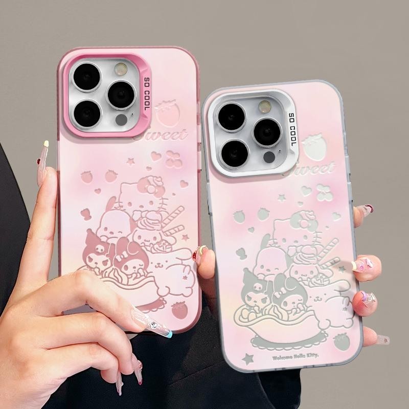 เคส iphone hone IP 11 12 IP 13 14 15plus 13 14 15 PROMAX คอลเลกชันแมวน่ารัก Minimalist ปุ่มโลหะเคสโทรศัพท์