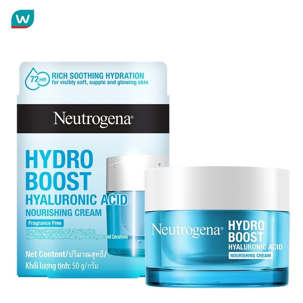 Neutrogena นูโทรจีนา ไฮโดร บูสท์ ไฮยาลูโรนิค แอซิด นูริชซิ่ง ครีม 50 กรัม ผิวนุ่มเด้ง อิ่มน้ำ