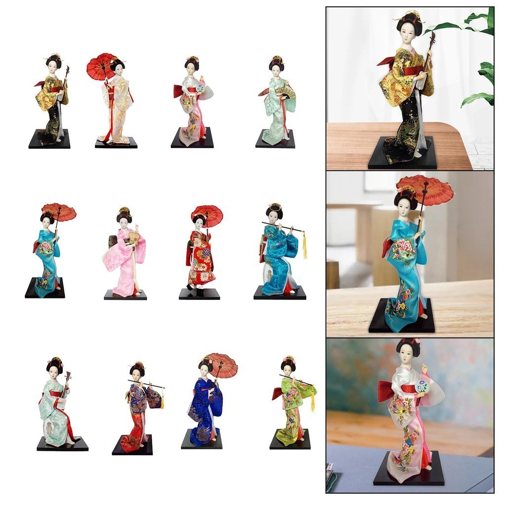 [szxflie3n] ตุ๊กตาญี่ปุ่น Geisha 12 นิ้ว สําหรับตกแต่งโต๊ะทํางาน