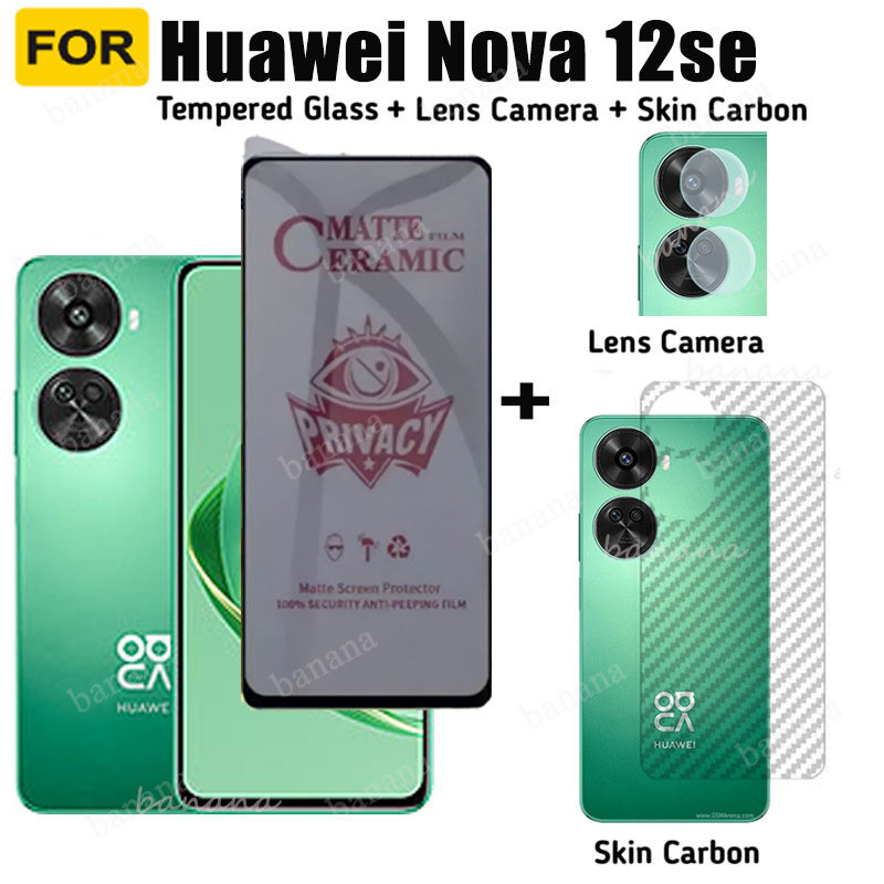 ฟิล์มกระจกนิรภัย กันรอยเลนส์กล้อง และฟิล์มด้านหลัง 3 in 1 สําหรับ Huawei Nova 12SE Nova 12s 12i Nova 10SE 9SE