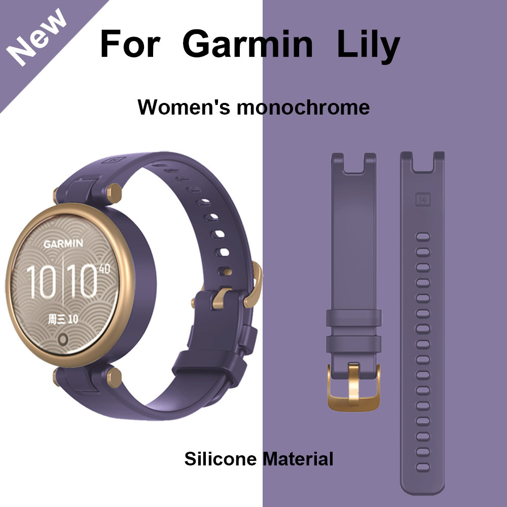 สําหรับ Garmin Lily ผู้หญิง ฟิตเนส กีฬา สร้อยข้อมือ เปลี่ยนสายนาฬิกาสมาร์ทวอทช์ อุปกรณ์เสริมโมโนโครม ซิลิโคนอ่อนนุ่ม สายกีฬา