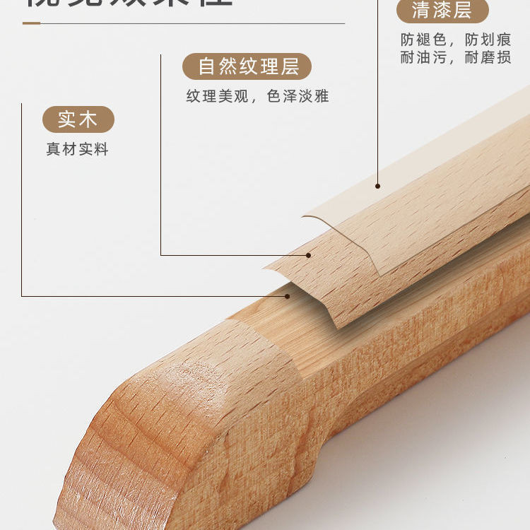 มือจับประตูตู้เสื้อผ้า ลิ้นชัก แบบไม้เนื้อแข็ง สไตล์นอร์ดิก แบบเรียบง่าย - รูปที่ 6