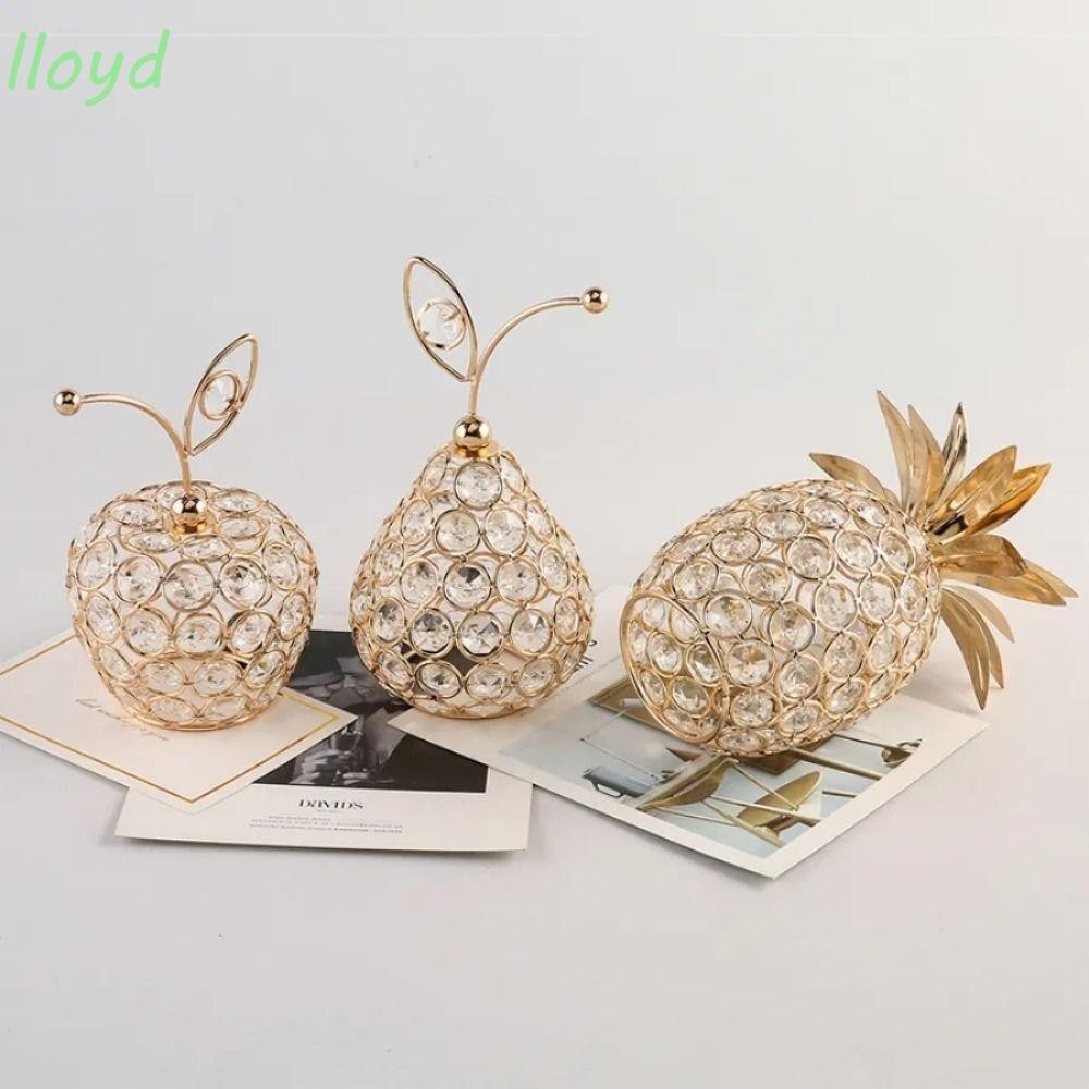Lloyd ลูกแพร์คริสตัล รูปผลไม้ ประดับพลอยเทียม สีทอง สําหรับตกแต่งบ้าน