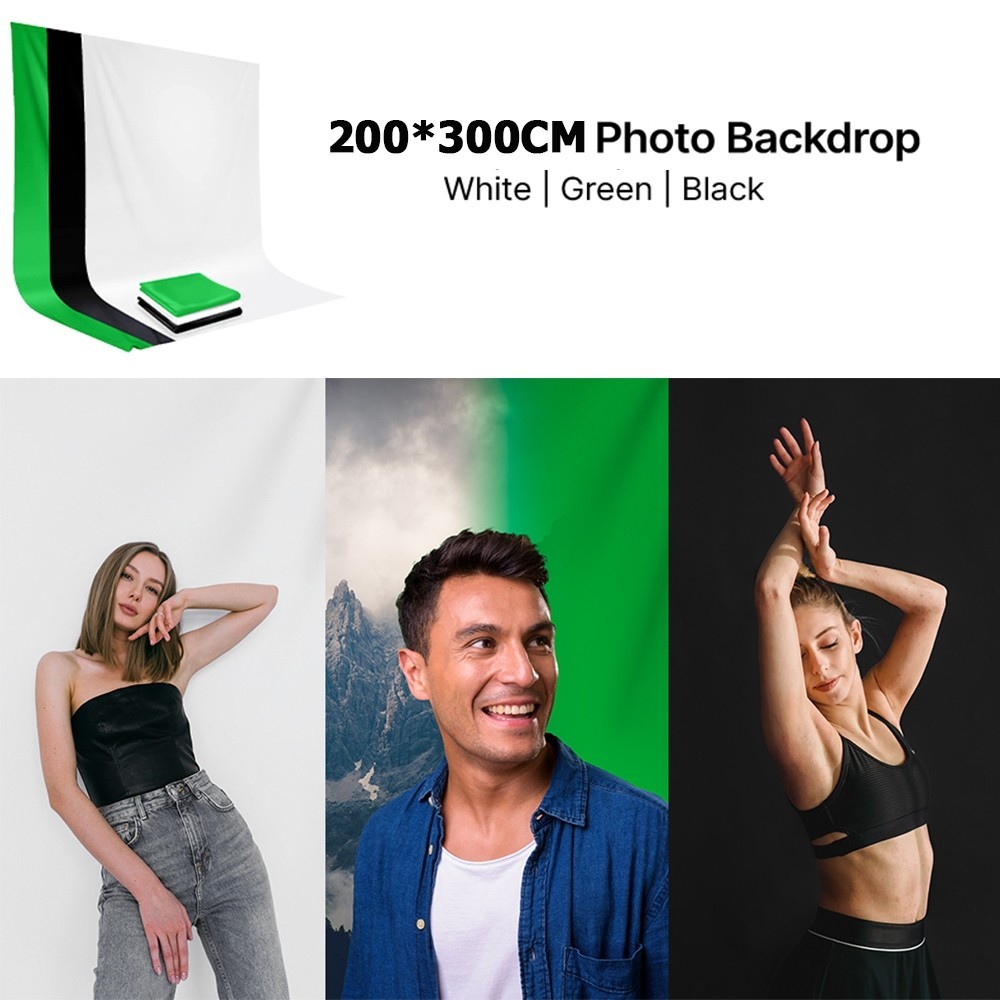 Photography 2x3m  White/Black/Green Chromakey Background Backdrop Screen