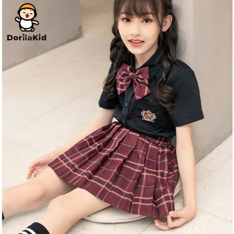 Dorila แฟชั่นเด็ก2ชิ้น (เสื้อกระโปรง) ที่มีคุณภาพสูง Baju เด็กสาวเกาหลีกระโปรงสำหรับเด็กสาวสบายๆ clothesto 7-8ถึง9ถึง10ถึง11ถึง12ปีเสื้อ terno ขาย