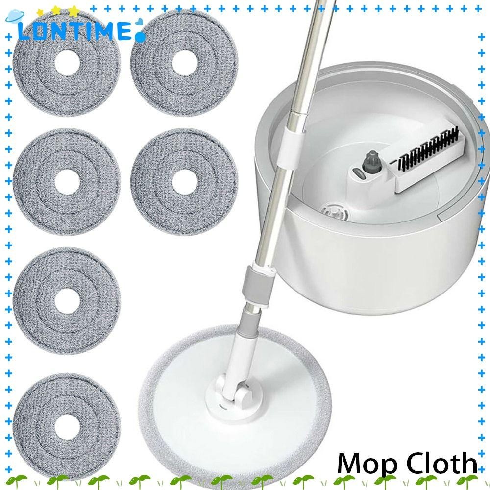 Lontime ผ้าม็อบถูพื้น ไมโครไฟเบอร์ ทรงกลม สีเทา ทนทาน แบบเปลี่ยน สําหรับพื้นแห้ง เปียก 1 ชิ้น