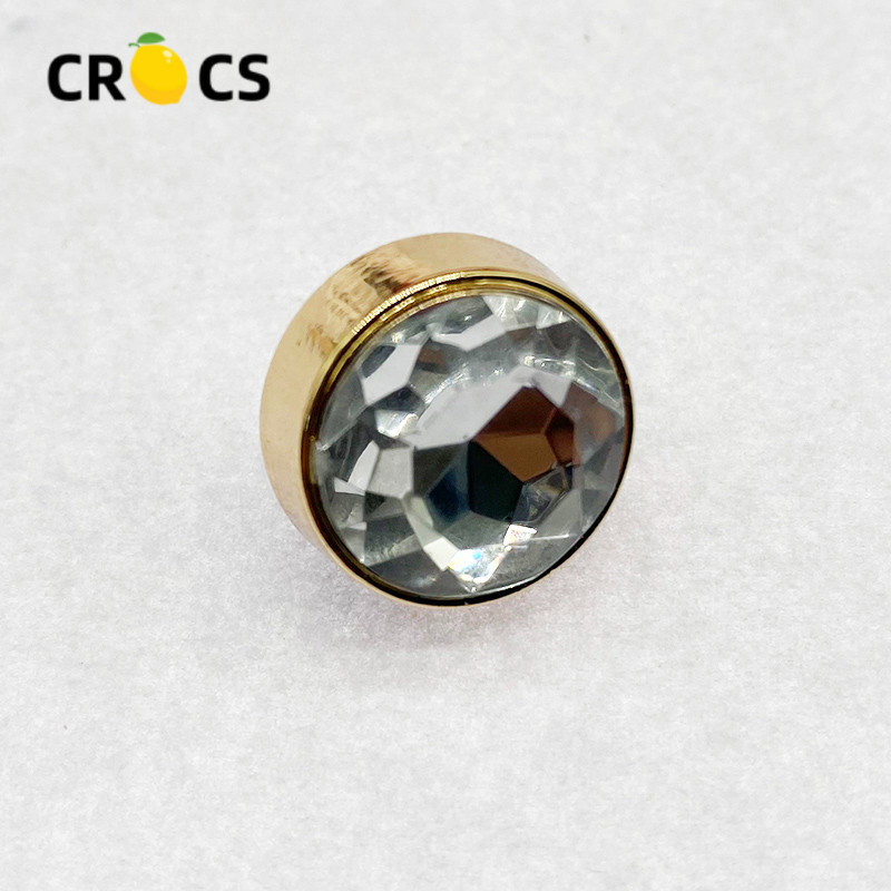 หัวเข็มขัดโลหะ รูปดอกไม้ ประดับเพชร สําหรับตกแต่งรองเท้า Crocs DIY