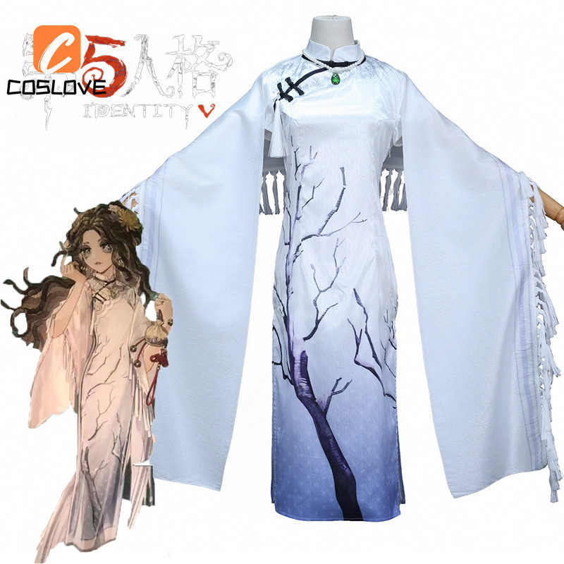 อะนิเมะเกมIdentity V Aida Mesmerใหม่ผิวคอสเพลย์ชุดเครื่องแต่งกายชุดสําหรับผู้หญิงสีขาวสีCheongsam Pa