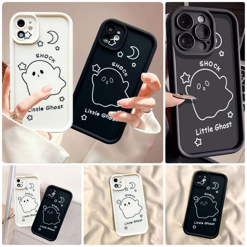 ปลอกสําหรับ infinix Smart 5 6 HD 6 Plus 7/infinix Note 12 Pro 30 Pro เคสโทรศัพท์น่ารักการ์ตูน Little ghost Angel Eye Soft TPU ปกหลัง