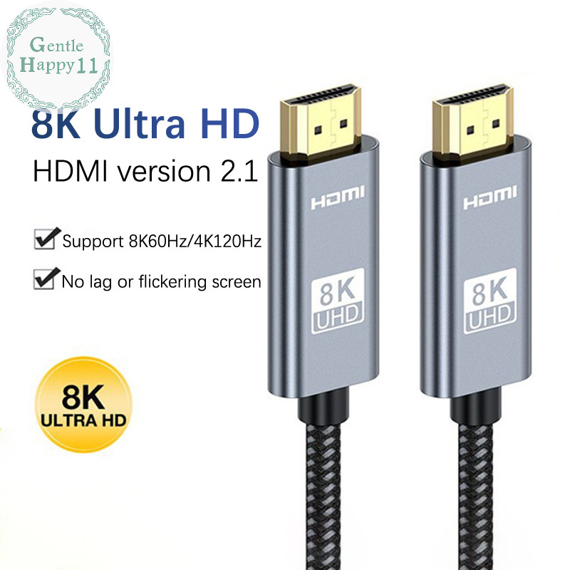 Gentlehappy 8K สาย HDMI สําหรับ Xiaomi กล ่ อง Xbox Series PS5 ทีวีโปรเจคเตอร ์ Monitor HDMI 2.1 UHD 8K @60Hz 4K @120Hz 48Gbps EARC Dolby Vision 5m TH