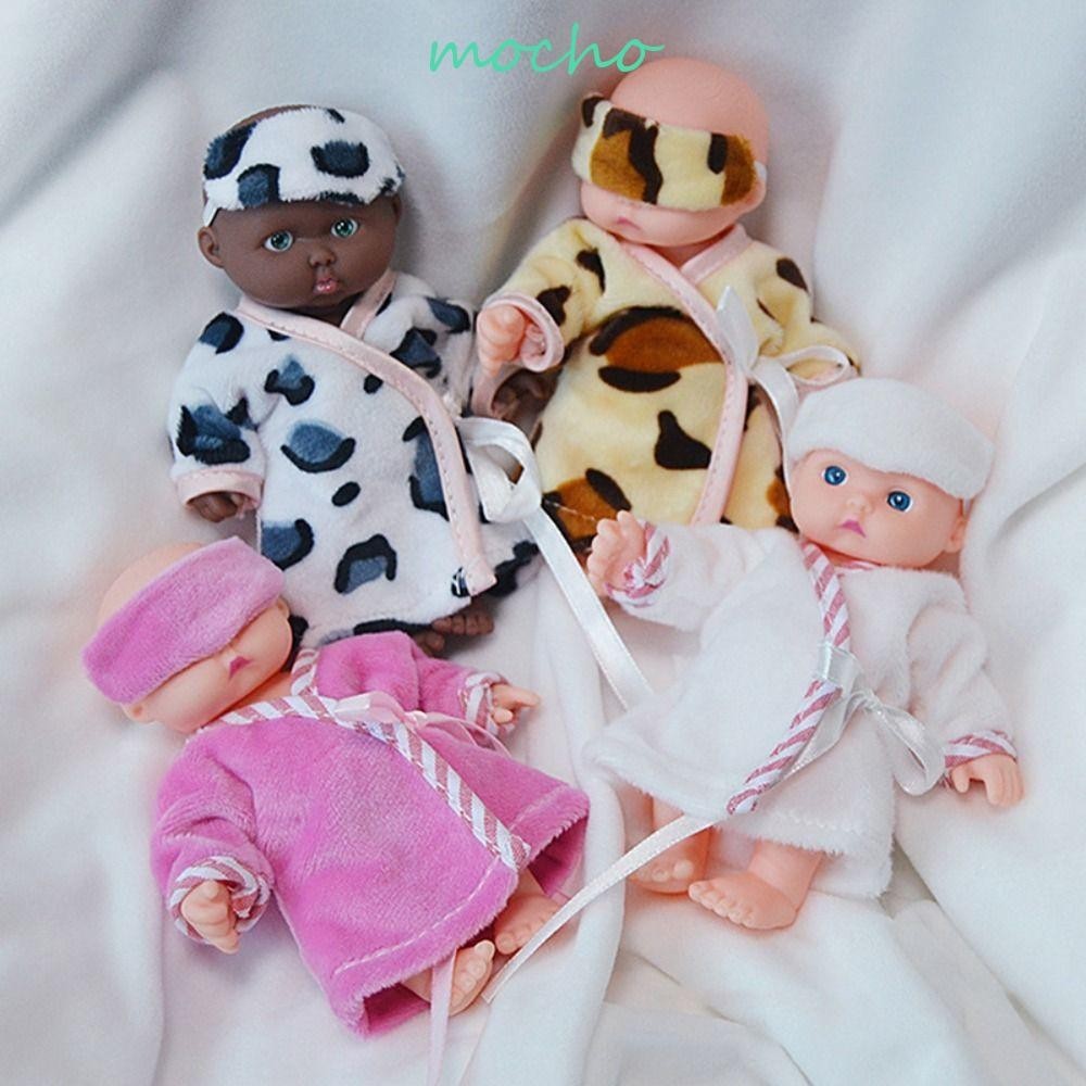 Mocho ชุดนอนตุ๊กตาเด็กทารกแรกเกิด ซิลิโคน 12 ซม. สําหรับบ้านตุ๊กตา 1 ชุด