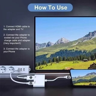 Fonken iOS to HDMI อะแดปเตอร์ AV ดิจิตอลสําหรับ iP 14 13 1080P HDMI Video Audio Sync หน้าจอ Converter to TV/โปรเจคเตอร์