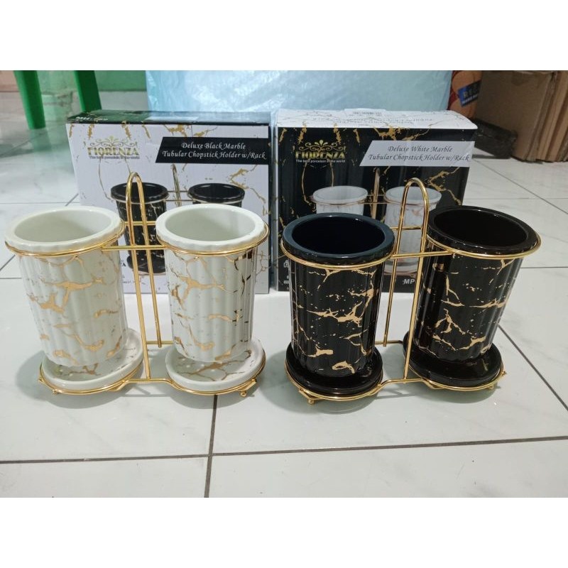 Fiorenza Marble 789 ที่ใส่ช้อนคู่เซรามิกและหินอ่อนวินีซ bm913