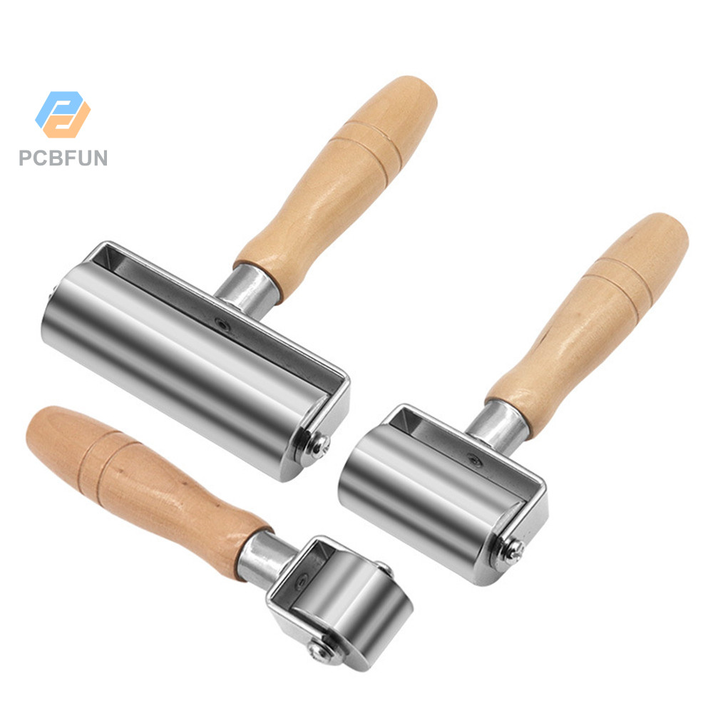Pcbfun Press Edge Roller หนังหัตถกรรมกาวเครื่องมือเคลือบขอบหนัง Creaser Smoother ลูกกลิ้งเหล็กเหล็ก DIY Handmade