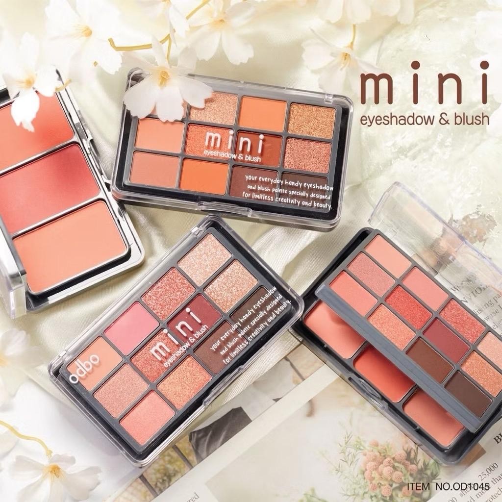 OD1045 ODBO MINI EYESHADOW & BLUSH แบบ 2ชั้นพกพาสะดวก คุ้มมากโอดีบีโอ อายแชโดว์ แอนด์ บลัช ใบหน้า
