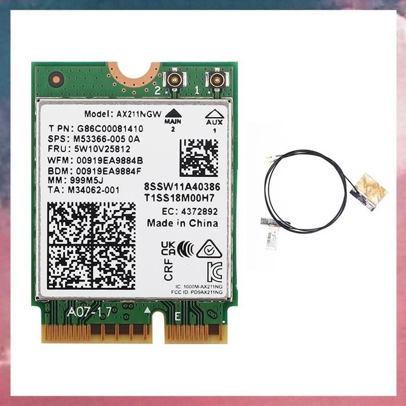 (XAVS)Wifi 6e AX211NGW Tri Band 2.4G/5G/6Ghz เครือข่ายไร้สาย Wifi Card สําหรับบลูทูธ 5.2 AX211 M.2 C