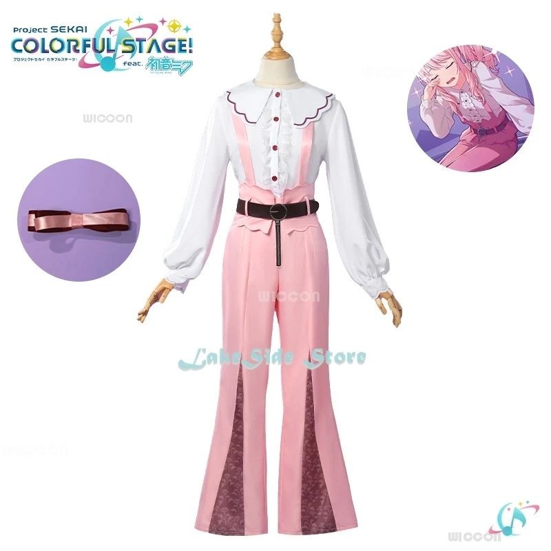Mizuki Akiyama Mizuki คอสเพลย์ร้องเพลงเครื่องแต่งกายเกมโครงการ Sekai คอสเพลย์ MZK PJSK สาวสีชมพูกางเ