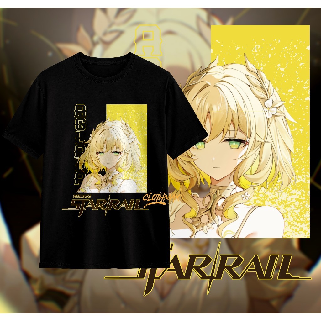 S-5XL เสื้อยืดเกมรางดาว Aglaea Honkai - The Herta - Mydei - Screwllum - Sakura - HSR Baju