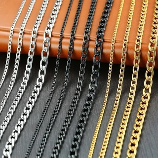 Vnox ผู้ชาย Cuban Link Chain สร้อยคอสแตนเลสสีดําทองสีชาย Choker colar เครื่องประดับของขวัญสําหรับเขา