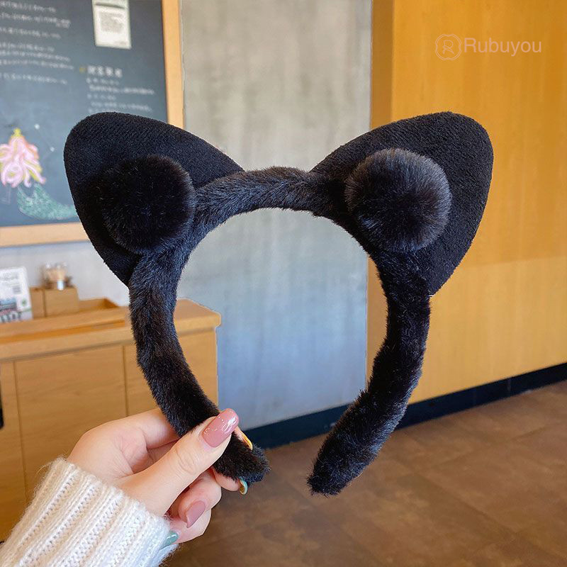 Rubuyou หูแมว Plush Hair Band สไตล์เจ้าหญิง Hair Band น่ารักหวานอุปกรณ์เสริมผม - รูปที่ 4