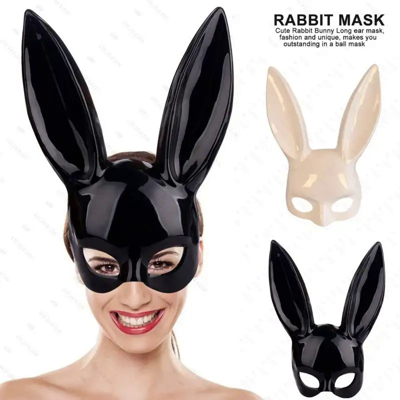 Sexy Girl Full Face Mask Bar Halloween Masquerade Mask Christmas creative Ears Rabbit Mask Cosplay A