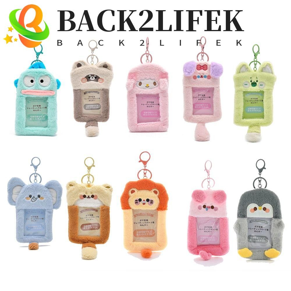 Back2lifek ที่วางโฟโต้การ์ดการ์ตูน,ไอดอลเกาหลี My Melody Plush Photocard Holder, Fluffy HANGYODON Card Sleeve ID Card Cover Bus Card Holder School