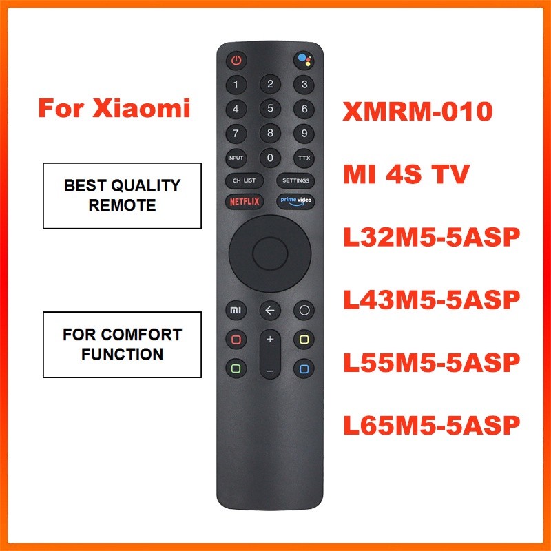 รีโมทคอนโทรลใหม่ XMRM-10 สําหรับ Mi Tv 4s 4k สําหรับ Xiaomi MI TV Voice Remote พร้อม Google Assistant L32M5-5ASP XMRM-010 L32M5-5ASP L43M5-5ASP L55ASP L55M5A5A65M-5A5A5A