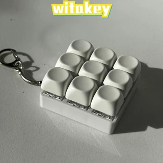 Witakey Fidget พวงกุญแจ, ปุ่มคีย์บอร์ด DIY ปุ่มคีย์บอร์ดนิ้ว, ปุ่มกดผ่านเวลา 4/9Keys Clicker ของเล่นผู้ใหญ่