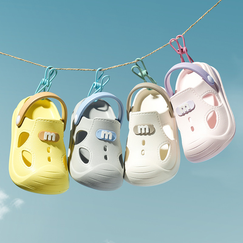 Cheerful Mario sandals รองเท้าแตะเด็กนุ่มหลายสีระบายอากาศเรียนรู้ที่จะเดินรองเท้